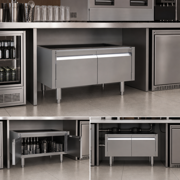 Product image #3 for Glastender ACB-28 Underbar Add-On Cabinet Base with 2 Hinged Doors, 28 Inch Wide