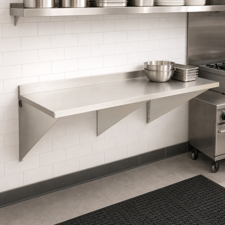 Product image #3 for Eagle Group Wall-Mount Stainless Steel Work Table with Backsplash, 72 x 30 Inches