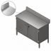 Thumbnail image #3 for John Boos Enclosed Base Work Table with Hinged Doors, 72-Inch W x 24-Inch D, 16-Gauge Stainless Steel Top, 5-Inch Backsplash
