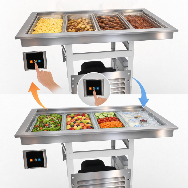 Product image #2 for Duke HotFrost™ RHF2-SB Recessed Standard Body Hot/Cold Switchable Drop-In Food Well