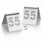 Thumbnail image #3 for American Metalcraft EM199 Mini Stainless Steel Double-Sided Number Tent, #1–#99, 1-Inch Square Case of 15