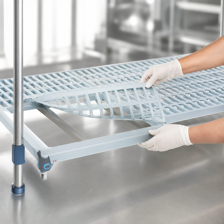 Product image #3 for MetroMax Q 48 in. W x 24 in. D Polymer Shelf with Epoxy-Coated Steel Frame