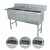 Thumbnail image #3 for Advance Tabco 3-Compartment Fabricated Stainless Steel Sink with Legs, 30