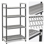 Thumbnail image #3 for Cambro Camshelving® Elements EXU215484V4480 Vented Polymer Shelving Unit, 4-Shelf Stationary Starter, 21 x 54 x 84 in, Speckled Gray