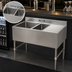 Thumbnail image #3 for Two-Compartment Underbar Bar Sink with Right Drainboard