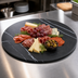 Thumbnail image #3 for 21-1/2-Inch Round Melamine Serving Board with Black Marble Pattern