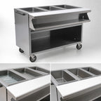 Thumbnail image #3 for Eagle Group Spec-Master SPHT2OB-120 Mobile Sealed Well Hot Food Table, Open Front, 2 Full-Size Pans, Wet/Dry, 120V