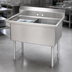 Thumbnail image #3 for Advance Tabco FC-2-1824 2-Compartment Fabricated Sink with Legs, 18 x 24 x 14-Inch Bowls, No Drainboards