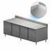 Thumbnail image #3 for BK Resources 96-Inch x 30-Inch Stainless Steel Chef Table with Cabinet Base, Hinged Doors, and 5-Inch Backsplash