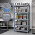 Thumbnail image #3 for Millenia 72-Inch Wide x 18-Inch Deep x 74-Inch High 5-Shelf Polymer Stationary Starter Shelving Unit with Dunnage Stand