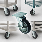 Thumbnail image #4 for Winco CT-33B 5-Inch Polyurethane Plate Casters with Brakes, 220-lb Capacity, 3-1/2-Inch Plate, Set of 2 Case of 12