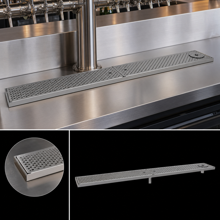 Product image #3 for Glastender Surface Mount Stainless Steel Drain Pan, 56 x 8 Inches
