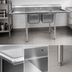 Thumbnail image #3 for Eagle Group 314 Series Commercial 2-Compartment Stainless Steel Drainboard Sink, 100-Inch Floor Model