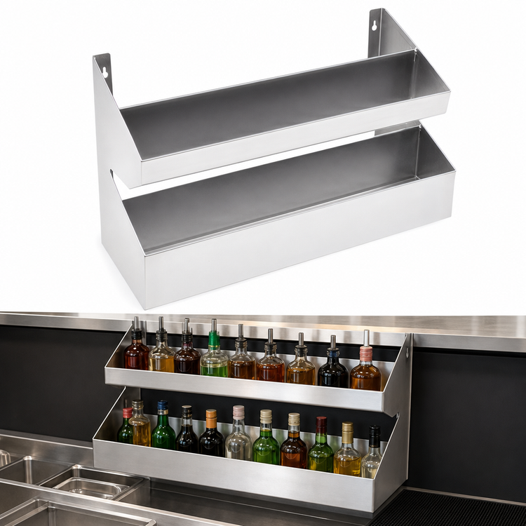 Product image #3 for Double Underbar Speed Rail, 30-Inch, Keyhole Mount, Stainless Steel