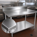 Thumbnail image #3 for John Boos Stallion 108-Inch Stainless Steel Top Work Table with 5-Inch Backsplash, Open Galvanized Base, and Adjustable Undershelf