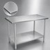 Thumbnail image #3 for John Boos 108 x 48 Inch 14-Gauge Stainless Steel Top Work Table with Adjustable Undershelf