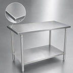Thumbnail image #3 for John Boos ST4-48108SSK 108 x 48 Inch Stainless Steel Flat-Top Work Table with Adjustable Undershelf