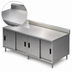Thumbnail image #3 for BK Resources Stainless Steel Chef Table with Sliding Doors, Cabinet Base, 96 x 30 Inches, 5-Inch Backsplash
