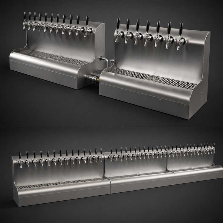 Product image #3 for Perlick 4076DN24 72-Inch Modular Wall-Mount Glycol-Cooled Draft Beer Dispensing Tower, 24 Faucets