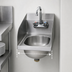 Thumbnail image #3 for Eagle Group HSAN-10-F-LRS Wall-Mounted Hand Sink with Faucet, Basket Drain and Side Splashes, 12-Inch Side-to-Side