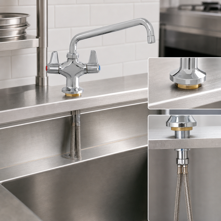 Product image #3 for T&S Brass equip Deck Mount Single Hole Mixing Faucet with 14-Inch Swing Nozzle