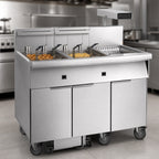 Thumbnail image #3 for Imperial (Middleby) IFSCB375EU Triple-Battery Electric Floor Fryer, 3 x 75 lb. Vats, Built-In Filter, Dump Station