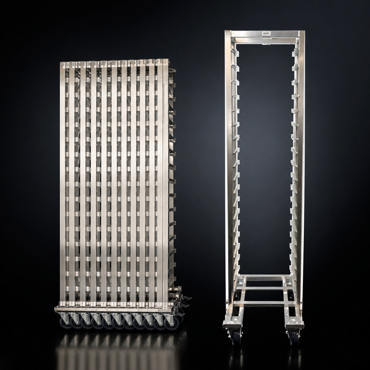 Product image #3 for Channel Manufacturing LPNS-11 Lo Profile Nesting Aluminum Steam Table Pan Rack, 11-Pan, End Load