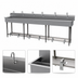 Thumbnail image #3 for Advance Tabco 6-Station Freestanding Multiwash Hand Sink with Toe-Push Valves and Gooseneck Spouts