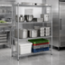 Thumbnail image #3 for Steel Works Stainless Heavy Duty 4-Tier Stationary Wire Shelving Unit, 72 x 21 x 74 Inches, Chrome Finish