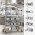 Thumbnail image #3 for Metro Super Erecta 5-Tier Wire Stem Caster Cart, 48 x 24 x 68 Inches, Chrome Plated