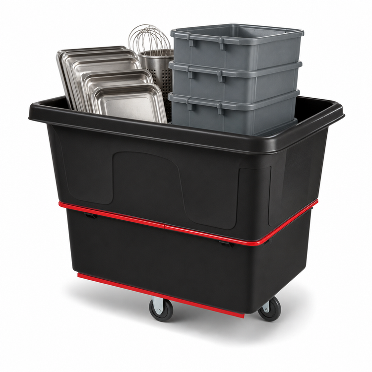 Product image #3 for Rubbermaid Commercial Products Open-Top Utility Truck, 16 Cu. Ft., 1000 lb Capacity, Black