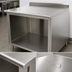 Thumbnail image #3 for Advance Tabco 96-Inch x 24-Inch 14-Gauge 304 Stainless Steel Open Front Cabinet Base Work Table with 5-Inch Backsplash