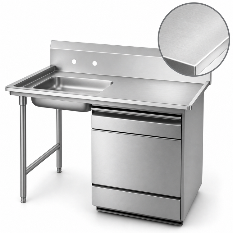 Product image #3 for Advance Tabco 72-Inch Undercounter Dishtable with Left Sink Bowl