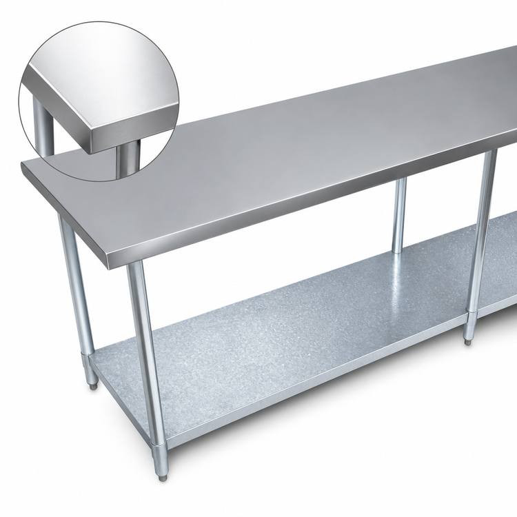 Product image #3 for BK Resources 84" x 30" 18-Gauge Stainless Steel Work Table with Galvanized Undershelf