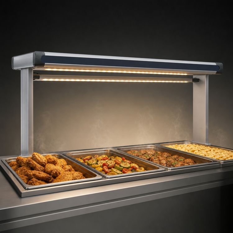Product image #3 for Hatco Glo-Ray Designer Dual Strip Lighted Heat Lamp, 39-1/2-Inch Wide, Aluminum