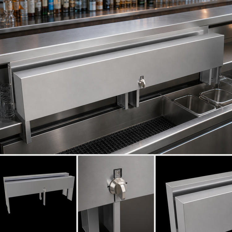 Product image #3 for Glastender 36-Inch Double Speed Rail Locking Cover, Stainless Steel