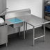 Thumbnail image #3 for John Boos Pro-Bowl L-Shaped Soiled Dishtable with Landing Shelf, Right-To-Left, 70-Inch Machine-to-Corner, 96-Inch Corner-to-End, 20 x 20 x 8 Bowl