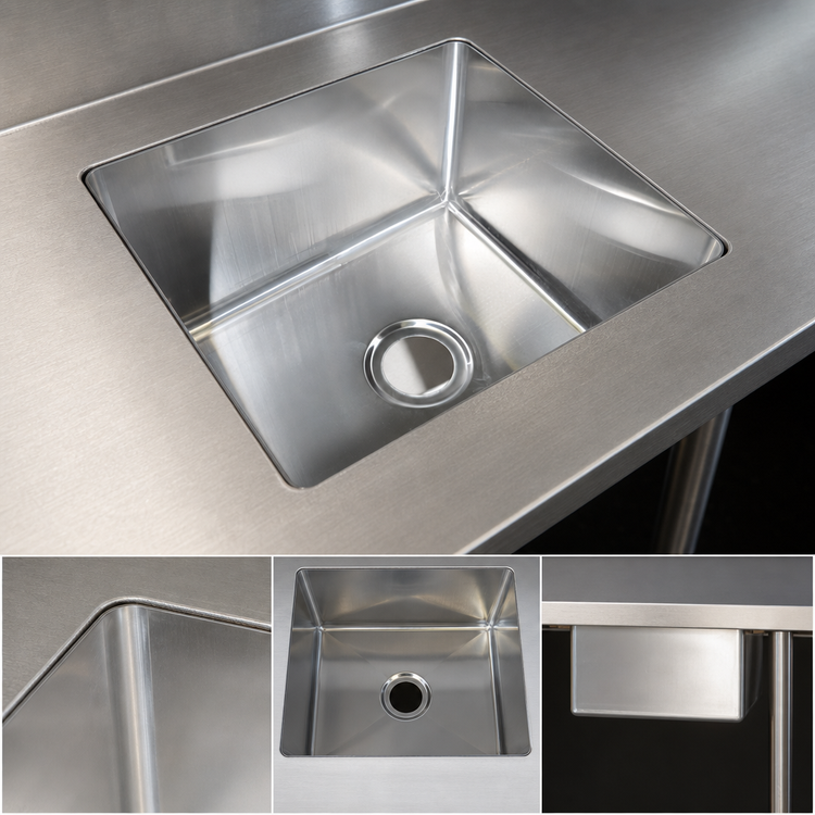 Product image #3 for John Boos Single-Compartment Weld-In Undermount Sink, 16 x 20 x 14 in., 14-Gauge Type 300 Stainless Steel