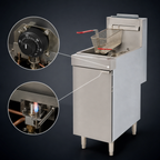 Thumbnail image #3 for Vulcan LG300 Free-Standing Gas Fryer, 15-1/2-Inch Wide, 35-40 lb Capacity, Millivolt Controls, Twin Baskets