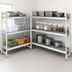 Thumbnail image #3 for Fermostock 4-Tier Corner Expansion Polymer Shelving Unit Kit, 64W x 22D x 66H