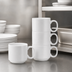 Thumbnail image #3 for Winco Mangula 12 oz Round Stacking Porcelain Coffee Mug, White