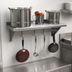 Thumbnail image #3 for Advance Tabco Wall-Mounted Stainless Steel Shelf with Pot Rack, 108 x 18 Inches