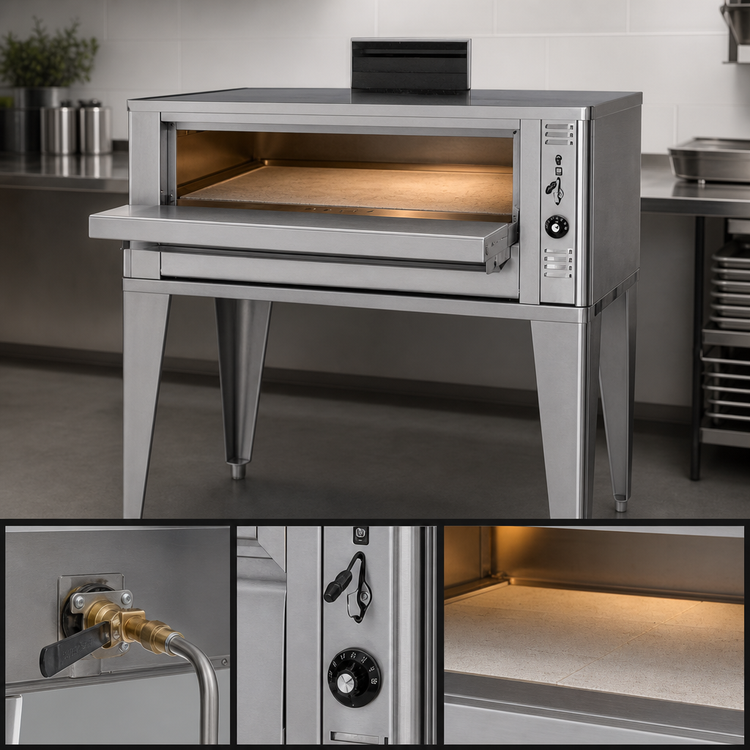 Product image #3 for Blodgett 961P Base Single-Deck Gas Pizza Deck Oven, 42 x 32-Inch Deck Interior