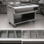 Thumbnail image #3 for Eagle Group Spec-Master SPHT3OB-208-3 48-Inch Mobile Electric Sealed Well Hot Food Table, Open Front, 3 Wells, 208V