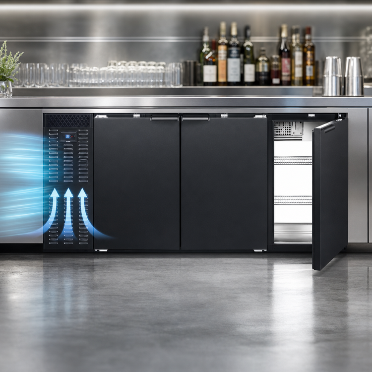 Product image #3 for Continental Refrigerator BB79SNPT 79" Shallow Depth Pass-Thru Back Bar Cooler with 6 Solid Doors
