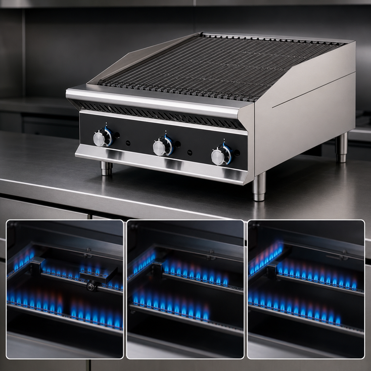 Product image #3 for Vollrath 36-Inch Medium-Duty Countertop Gas Charbroiler, Radiant, Stainless Steel
