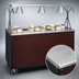 Thumbnail image #3 for Vollrath 2-Series Affordable Portable 46-Inch Mobile Utility Station with Buffet Breath Guard, Seamless Stainless Steel Top, and Cherry Woodgrain Base