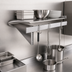 Thumbnail image #3 for Advance Tabco Special Value Series Wall-Mounted 60-Inch Stainless Steel Shelf with Pot Rack