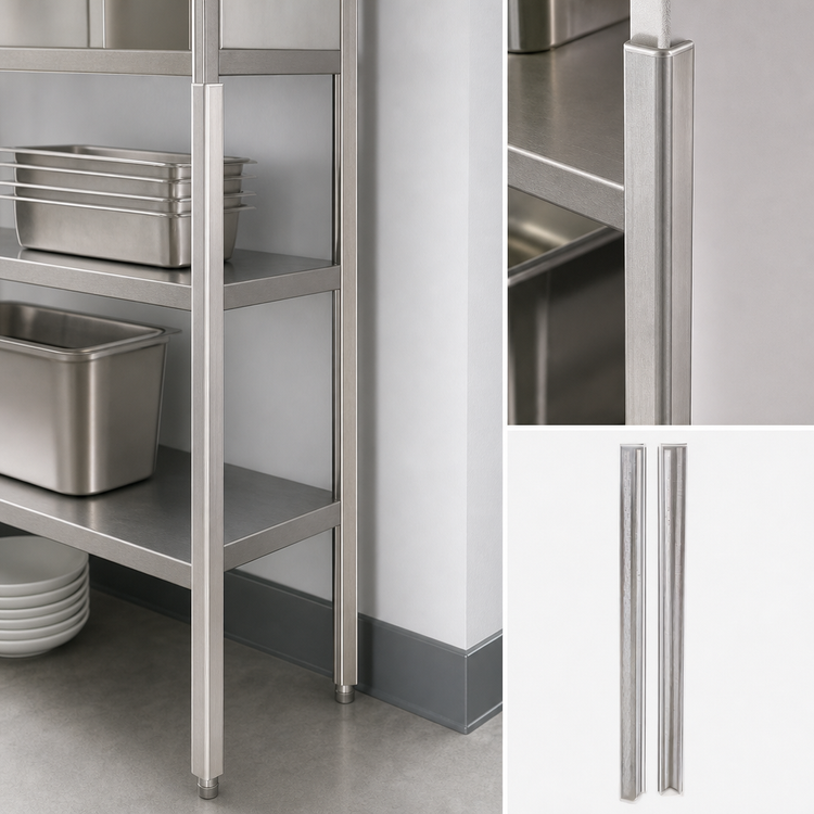 Product image #3 for Eagle Group Stainless Steel Outside Corner Guard for Shelving, 2-Inch x 2-Inch x 72-Inch