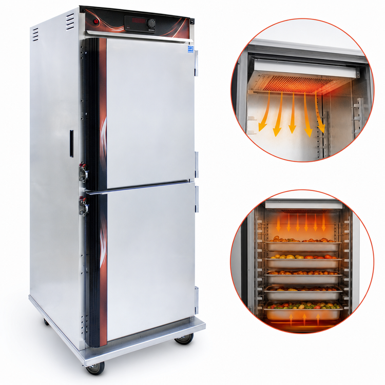 Product image #3 for Cres Cor Mobile Heated Holding Cabinet, 1-Section, Top-Mount Heater, Dutch Doors, 12-Slide Capacity